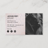 Friseurin | Damask Chic Pattern Treuekarte (Vorderseite)