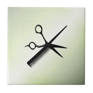 Friseurin Design Apfelgrün Fliese