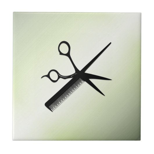 Friseurin Design Apfelgrün Fliese (Vorderseite)