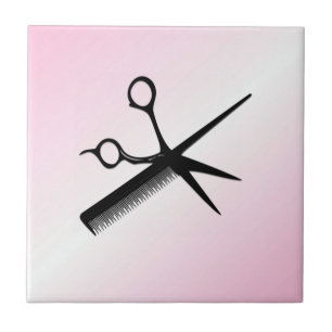 Friseurin Design Pink Fliese