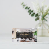 Friseurin (Elegantes Foto Overlay) Visitenkarte (Stehend Vorderseite)