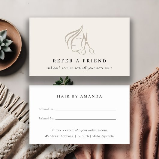 Friseurin Elfenbeinhaarschere Weiterempfehlen Visitenkarte