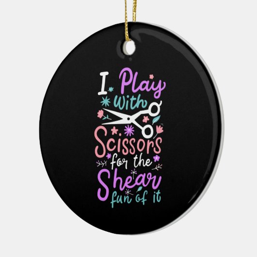 Friseurin Keramik Ornament (Links)