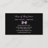 Friseurin Niedliche Giraffe Print Lavendel Lila Bo Visitenkarte (Rückseite)