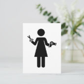 Friseurin Postkarte (Stehend Vorderseite)