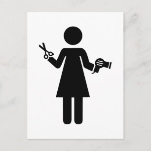 Friseurin Postkarte