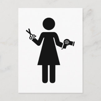 Friseurin Postkarte