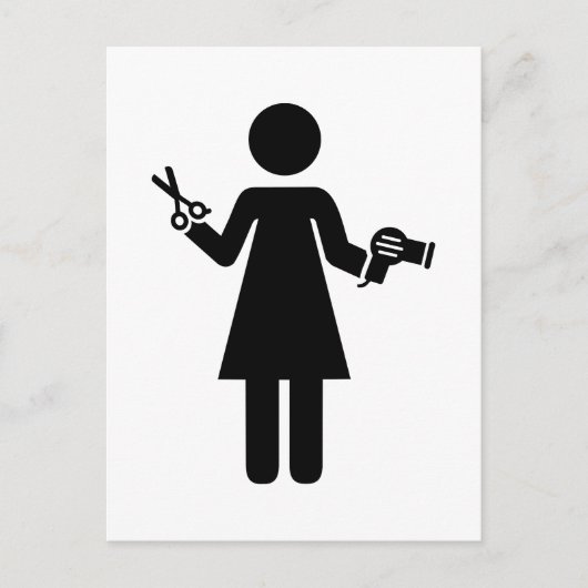Friseurin Postkarte (Vorderseite)