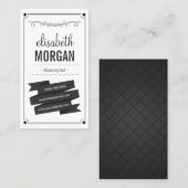 Friseurin - Retro Schwarz und Weiß Visitenkarte (Vorne/Hinten)