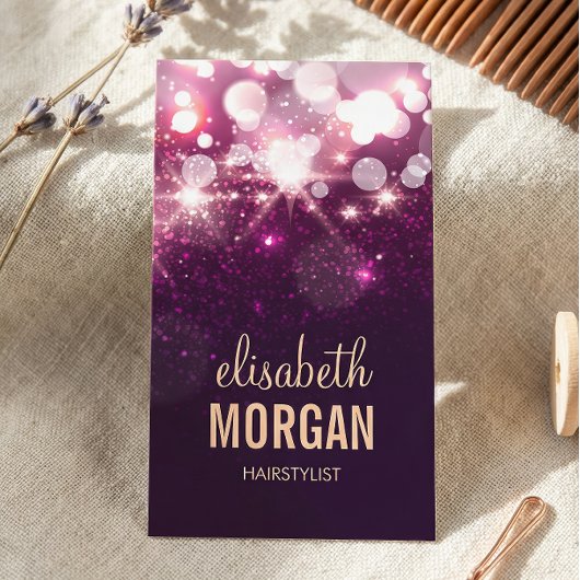 Friseurin - Rosa Glitzer Glitzern Visitenkarte