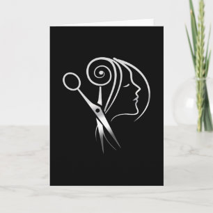 Friseurin Saloon Barber Shop Logo Karte