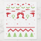 Friseurin Ugly Christmas Sweater Xmas Weinetikett (Einzelnes Label)
