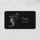 Friseurin Zeichn von Elektrofarben Visitenkarte (Vorderseite)