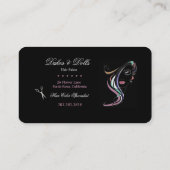 Friseurin Zeichn von Elektrofarben Visitenkarte (Rückseite)