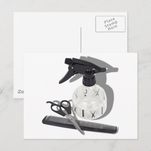 FriseurItems060910Schatten Postkarte (Vorne/Hinten)