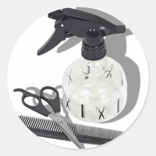 FriseurItems060910Schatten Runder Aufkleber (Vorderseite)