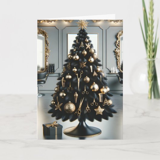 Friseurkarte für Schwarz und Gold Karte (Vorderseite)