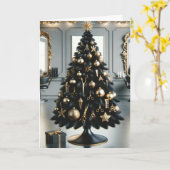 Friseurkarte für Schwarz und Gold Karte (Gelbe Blume)