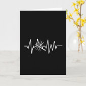 Friseurladen - Barberschere - Comb Heartbeat Karte (Gelbe Blume)