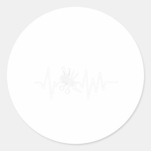 Friseurladen - Barberschere - Comb Heartbeat Runder Aufkleber (Vorderseite)