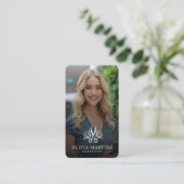 Friseurliste Modernes Foto QR-Code Visitenkarte (Stehend Vorderseite)