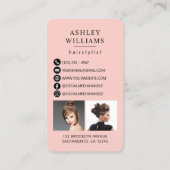 Friseurliste Modernes QR-Foto Visitenkarte (Rückseite)