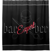 Friseurlogo Duschvorhang (Vorderseite)