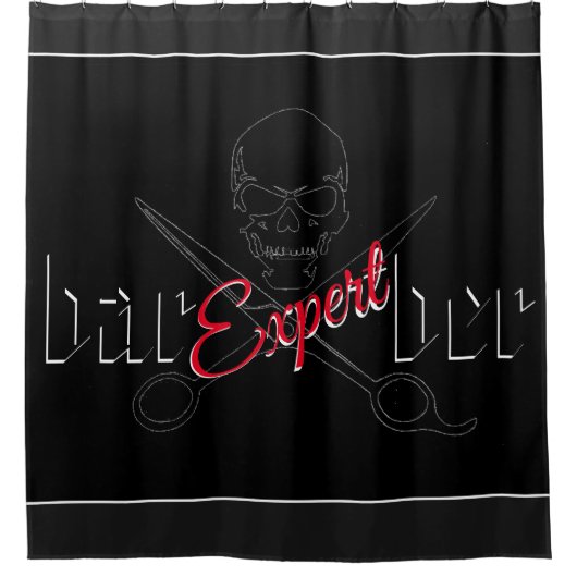 Friseurlogo Duschvorhang (Vorderseite)