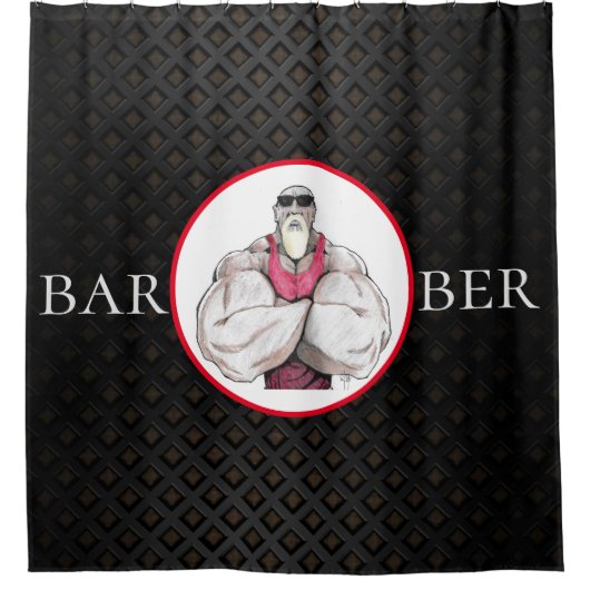 Friseurlogo Duschvorhang (Vorderseite)