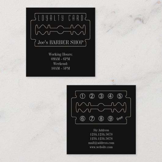 Friseurloyalitätskarten-Eleganzblick Treuekarte (Vorne/Hinten)
