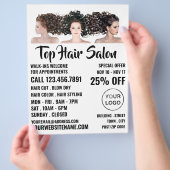 Friseurmodelle, Haarstühle, Friseursalon Flyer (Hand)