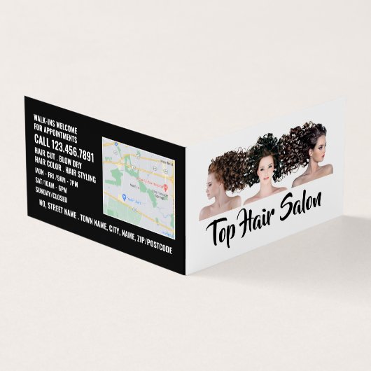 Friseurmodelle, Haarstühle, Friseursalon Loyalität Visitenkarten (Vorderseite)