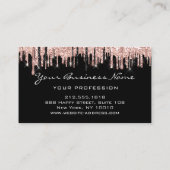 Friseurnägel Makeup Eyelash Rose Black Visitenkarte (Rückseite)