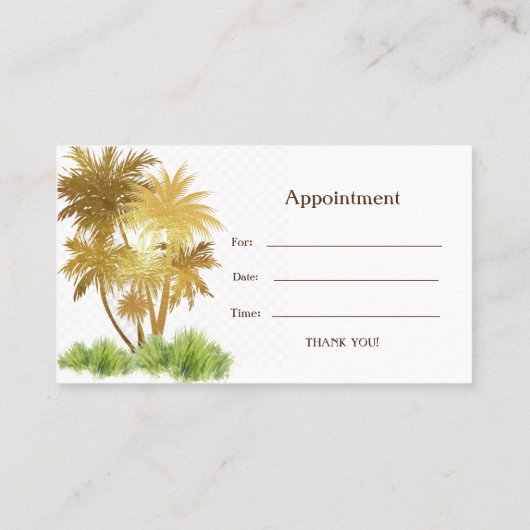 Friseurpalmenbaum & Schere Visitenkarte (Rückseite)