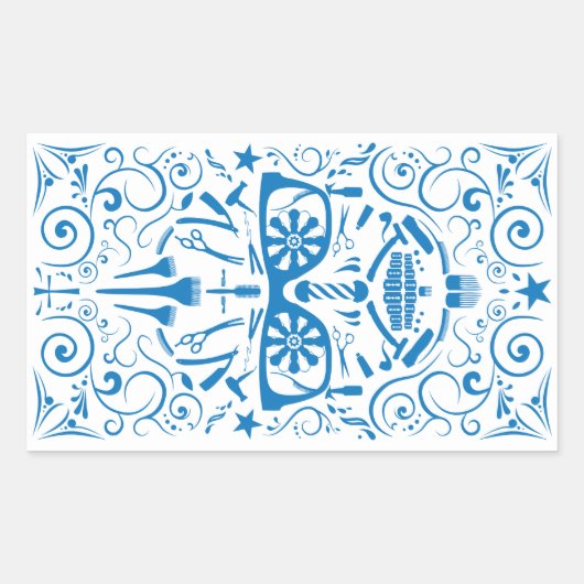 Friseurpanzer Rechteckiger Aufkleber (Vorderseite)