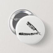 Friseurrasiermesserikonen Button (Vorne & Hinten)