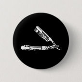 Friseurrasiermesserikonen Button (Vorderseite)