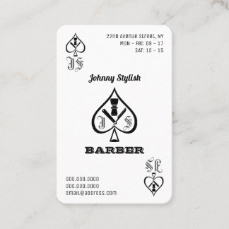 Friseursalbe schwarz-weiß visitenkarte