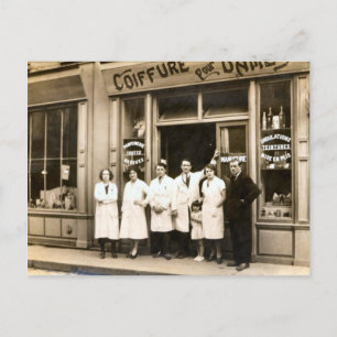 Friseursalon, 1930 postkarte