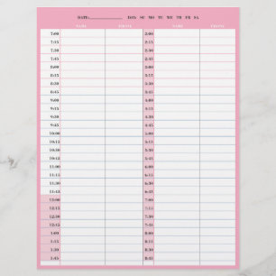 Friseursalon 1-tägige Terminkalender Briefbogen