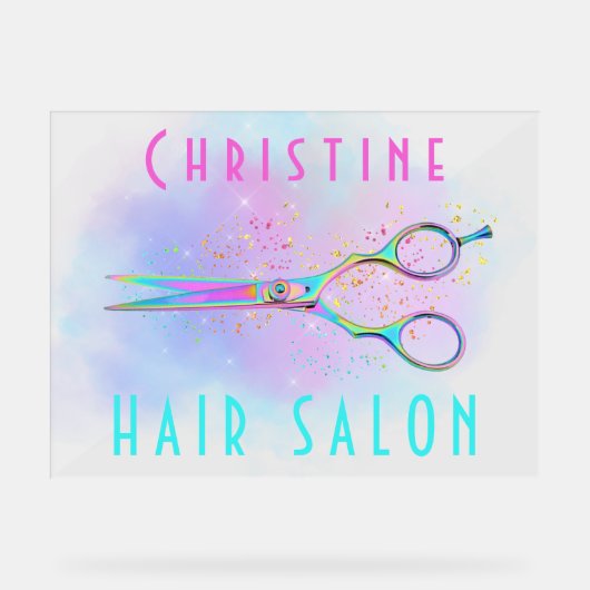 Friseursalon Acrylschild (Vorderseite)