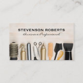 Friseursalon auf Holztisch Visitenkarte (Vorderseite)