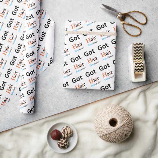 Friseursalon, Barbier Got Haarextensions? Geschenkpapier (Kunsthandwerk)