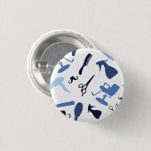 Friseursalon bearbeitet Muster Button (Vorne & Hinten)