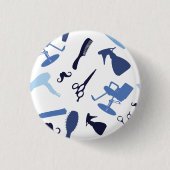 Friseursalon bearbeitet Muster Button (Vorderseite)