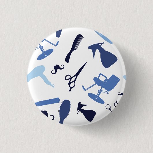 Friseursalon bearbeitet Muster Button (Vorderseite)