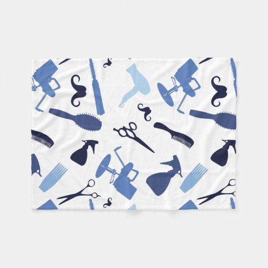 Friseursalon bearbeitet Muster Fleecedecke (Vorderseite (Horizontal))