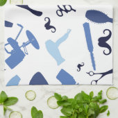 Friseursalon bearbeitet Muster Küchentuch (Gefaltet)