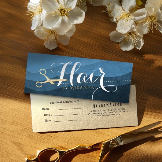 Friseursalon Beauty Blue Gold Schere