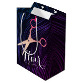 Friseursalon Beauty Rose Goldschere Mittlere Geschenktüte (Rückseite Schrägansicht)